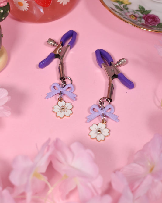Purple Flower Nipple Clamps