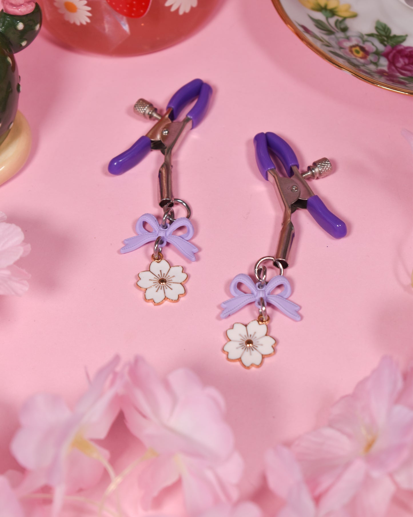 Purple Flower Nipple Clamps