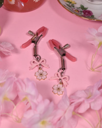 Pink sakura  Nipple Clamps