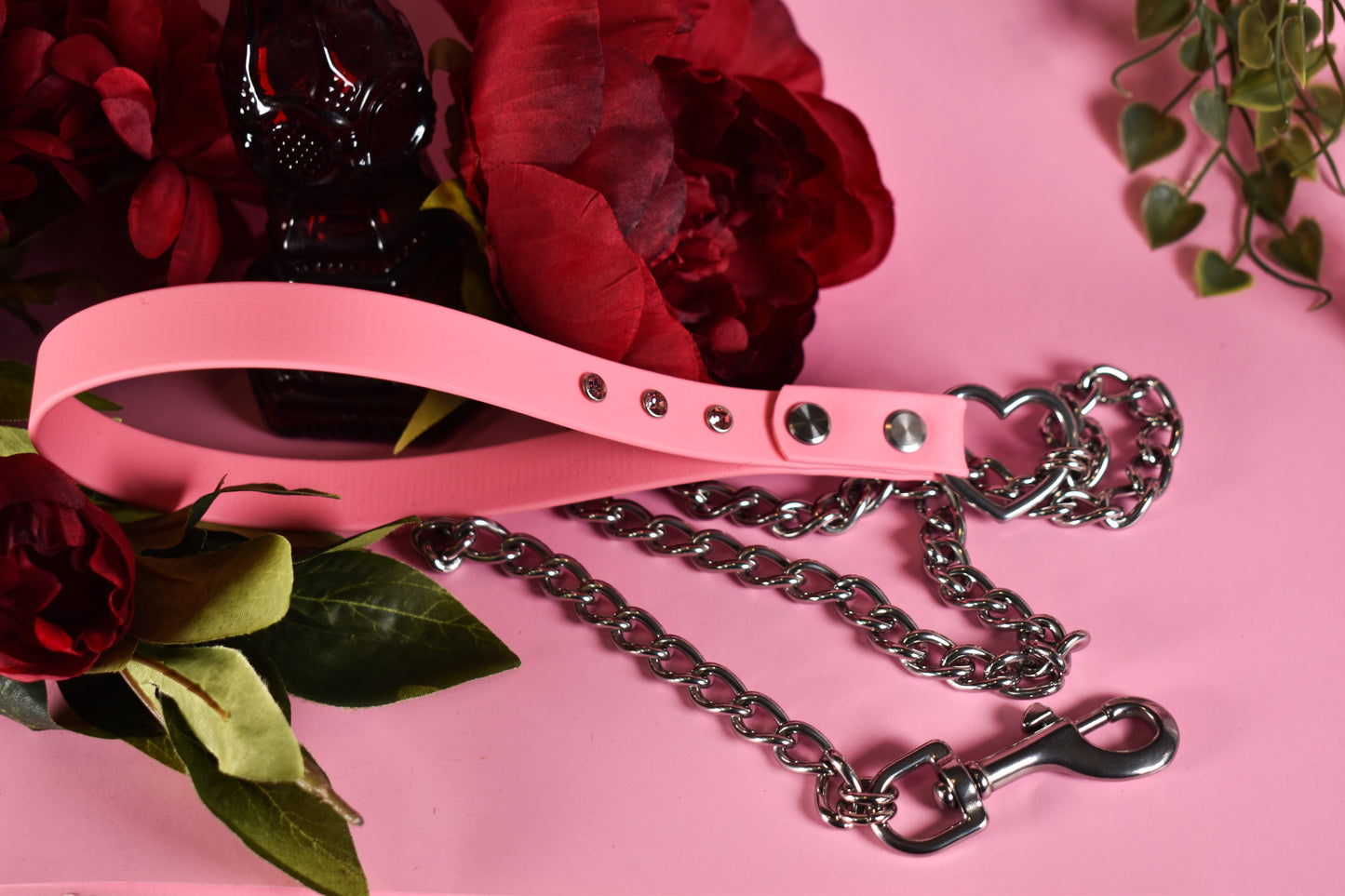 Biothane chain Leash - Pink - Valentine's collection 2006