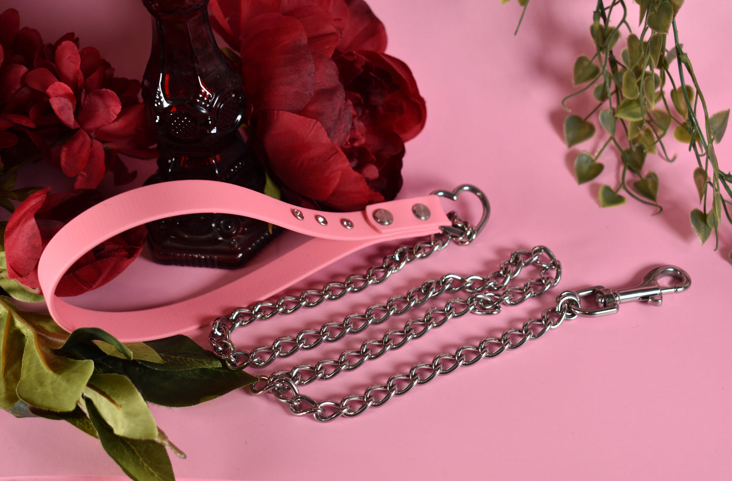 Biothane chain Leash - Pink - Valentine's collection 2006