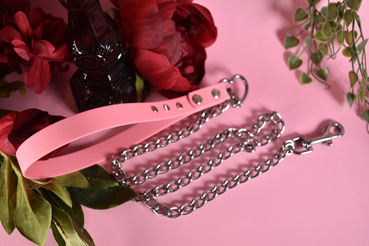 Biothane chain Leash - Pink - Valentine's collection 2006
