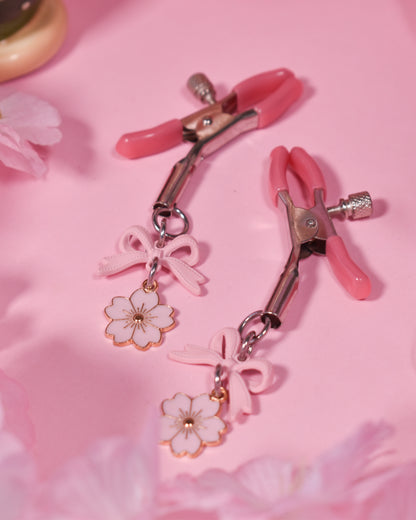 Pink sakura  Nipple Clamps