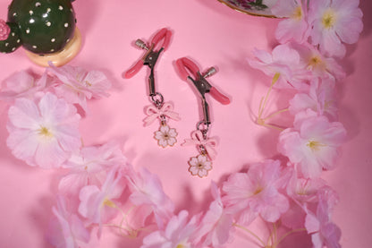 Pink sakura  Nipple Clamps
