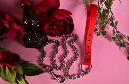 Biothane chain Leash - Red - Valentine's collection 2006