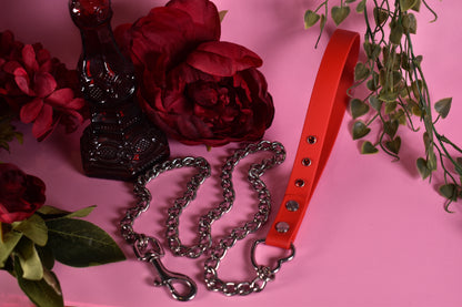 Biothane chain Leash - Red - Valentine's collection 2006