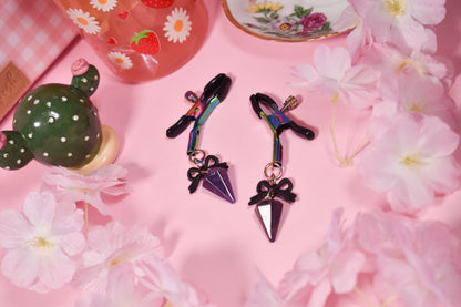 Rainbow Amethyst Nipple Clamps