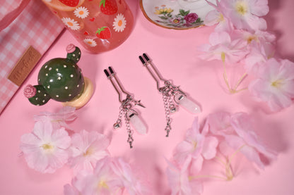 Sparkly Crystal and keys Nipple Clamps