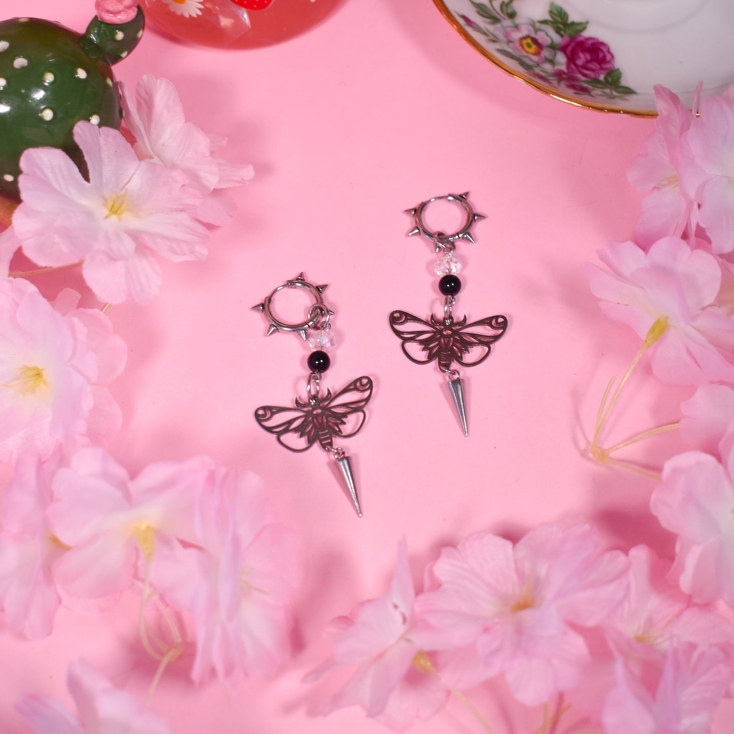spikey moth Earrings
