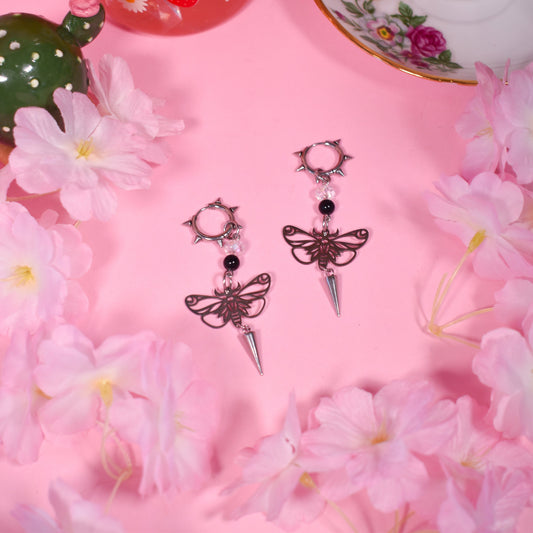 spikey moth Earrings