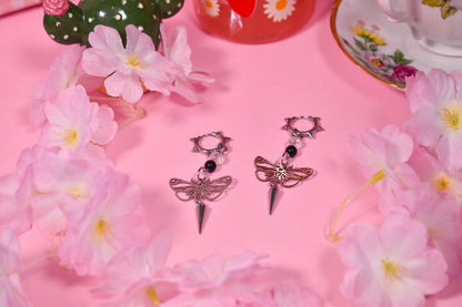 spikey moth Earrings