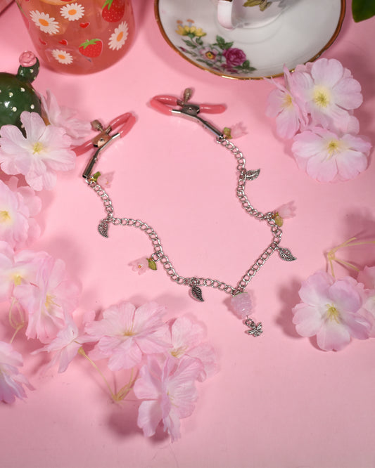 Raspberry field chained Nipple Clamps