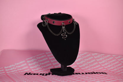 burgundy snake puppy style biothane choker