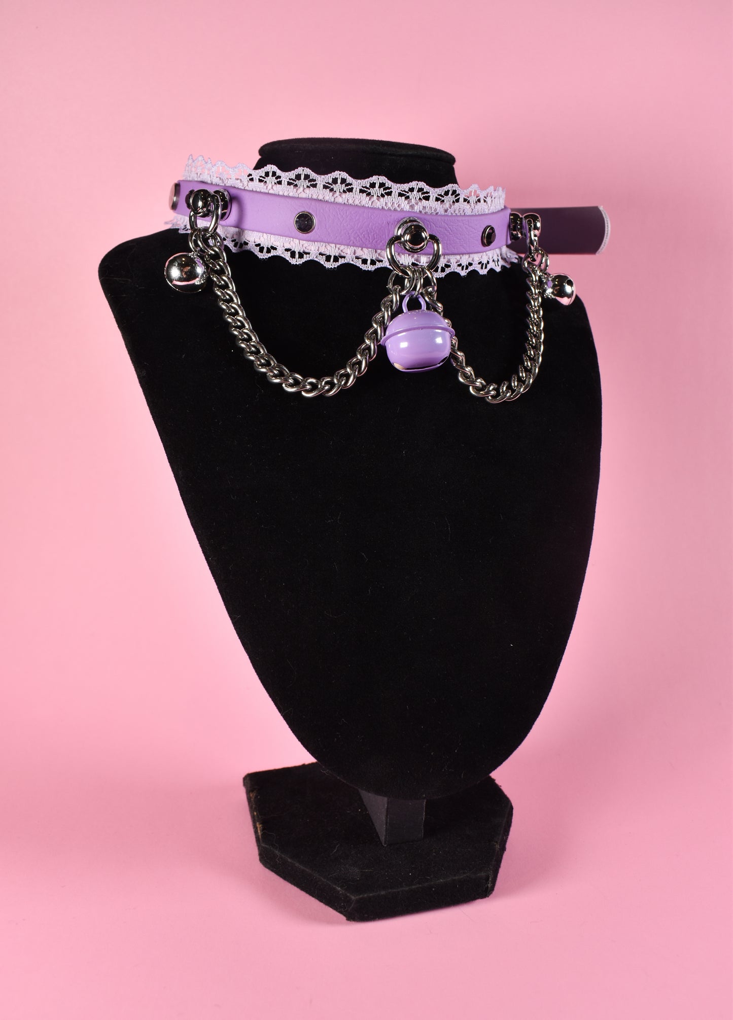 Purple lace Lockable pup style Choker