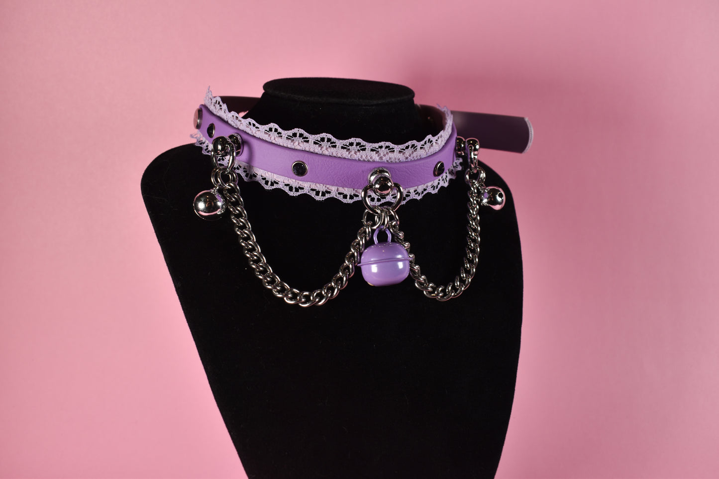 Purple lace Lockable pup style Choker
