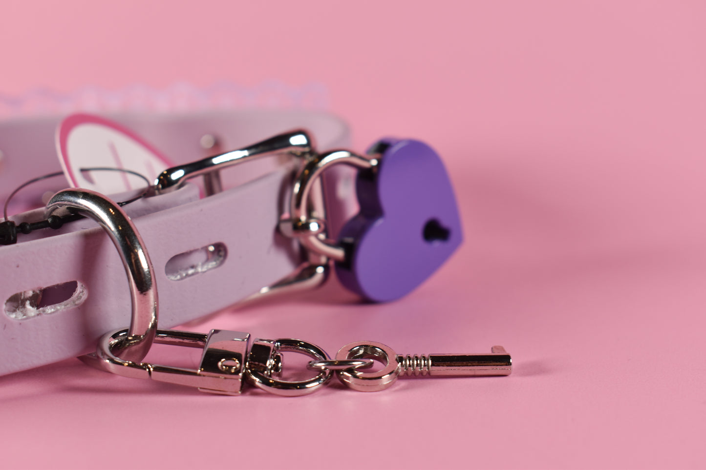 Purple lace Lockable pup style Choker