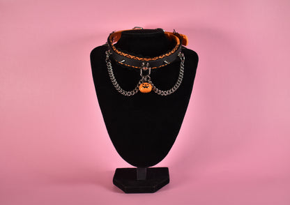 Halloween 2025 - Pumpkin Biothane Lace Chain Choker