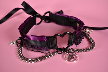 Halloween 2025 - Black Heart Witchy Spider Lace Choker