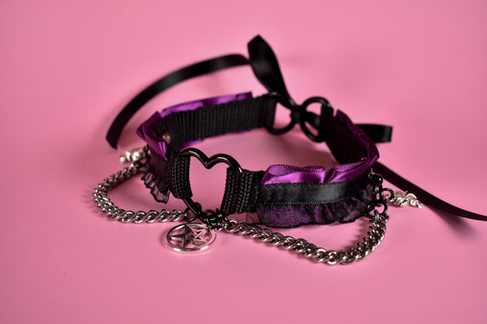 Halloween 2025 - Black Heart Witchy Spider Lace Choker