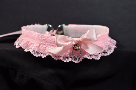 All Pink Lace Choker