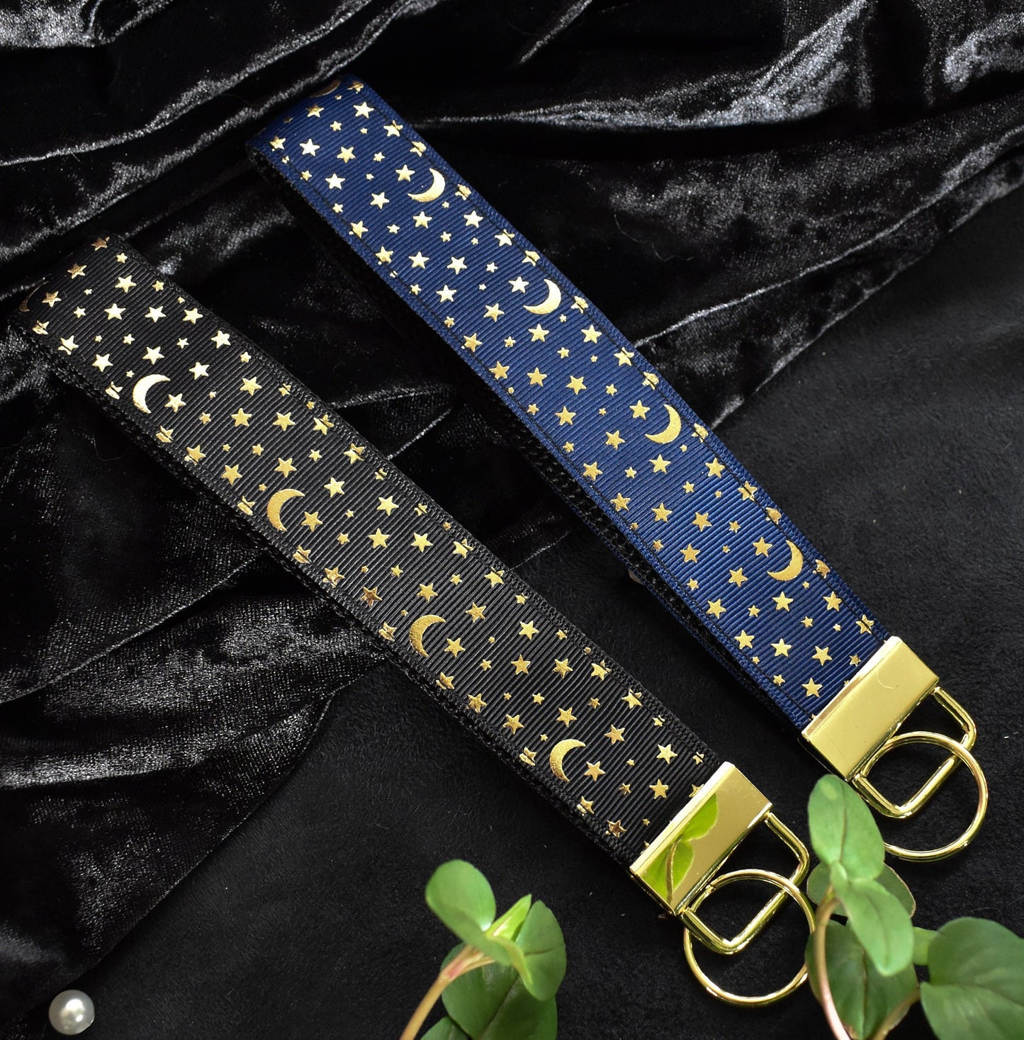 Golden Stars And Moon Keychains / Wrist Key Chain
