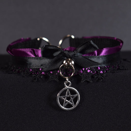 Purple Star And Pentacle Choker