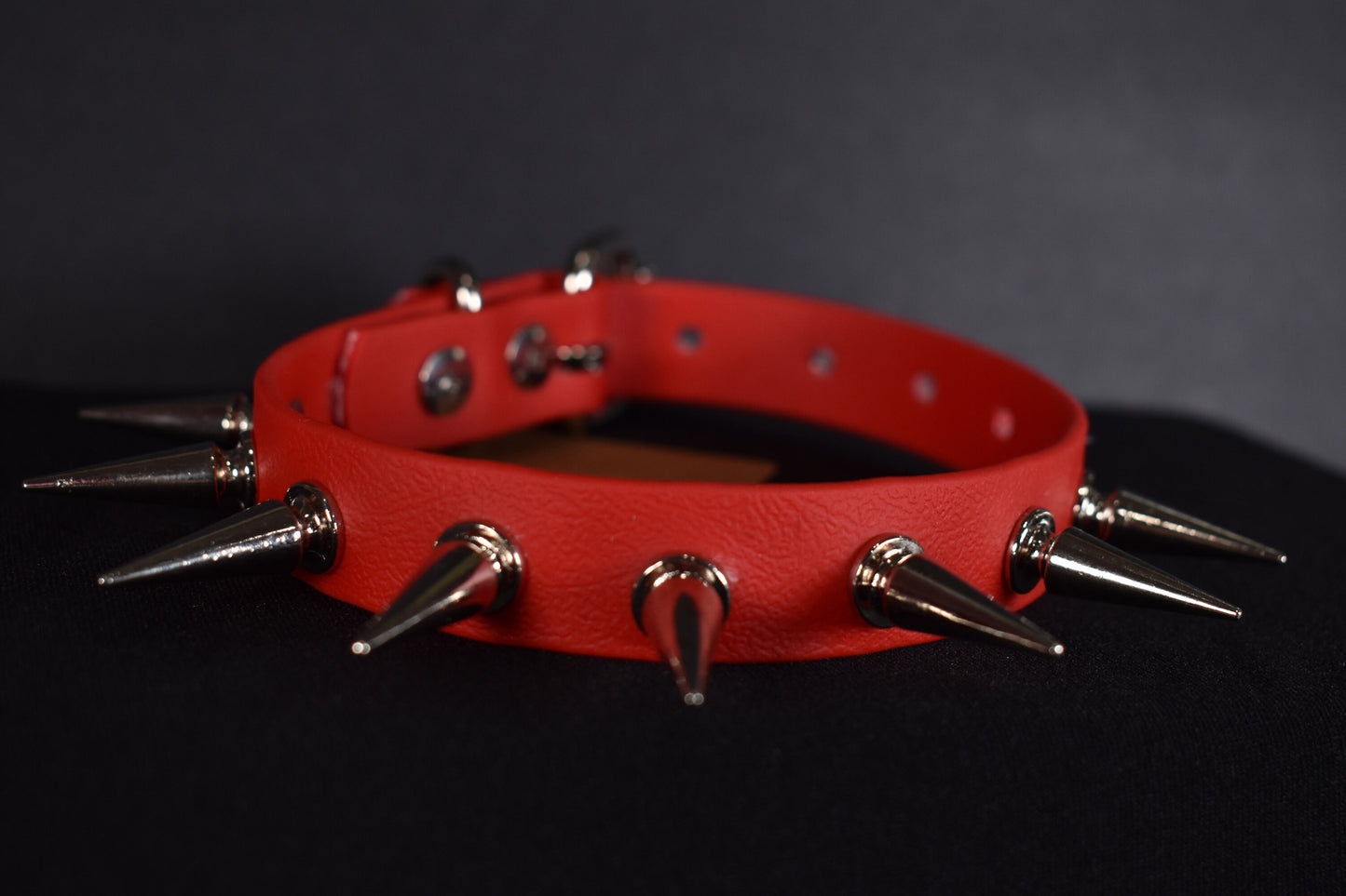 Biothane 3/4 Inch Red Long Spiked Choker