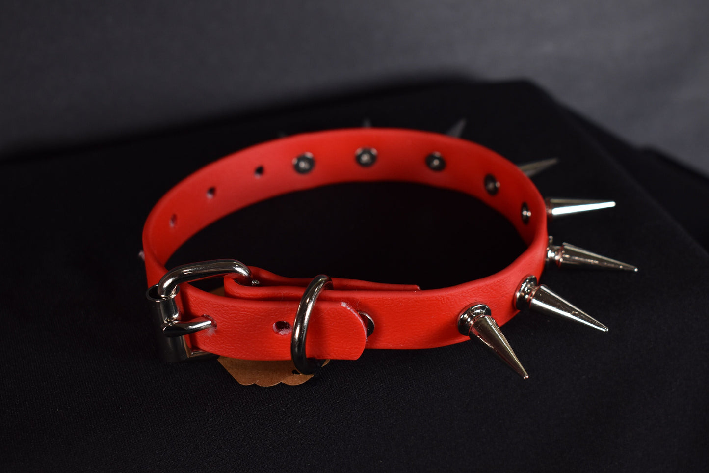 Biothane 3/4 Inch Red Long Spiked Choker