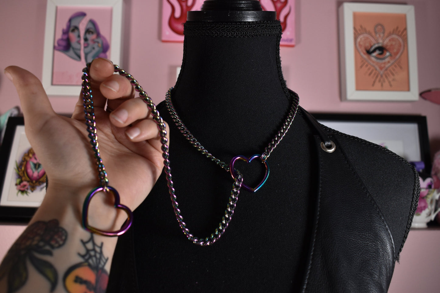 Rainbow Heart Slip Chain