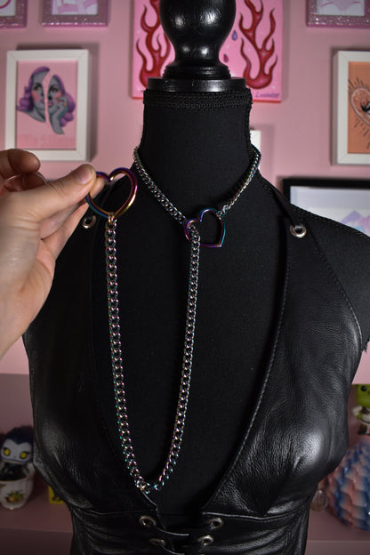 Rainbow Heart Slip Chain