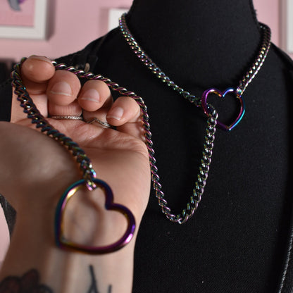 Rainbow Heart Slip Chain