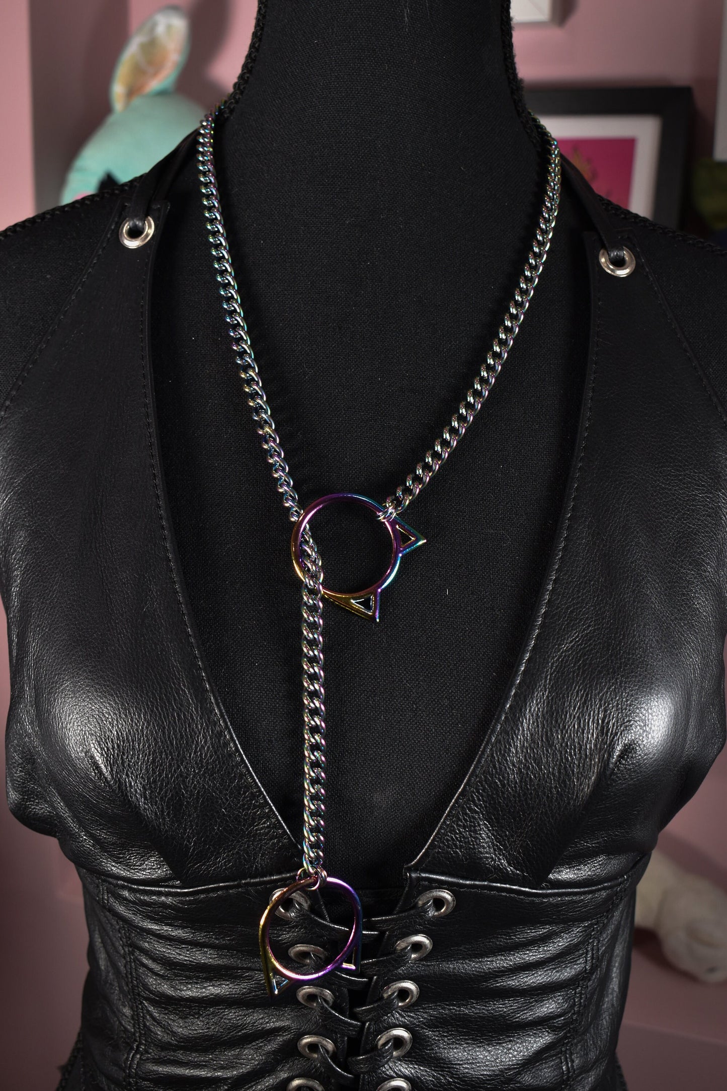Rainbow Kitty Ring Slip Chain