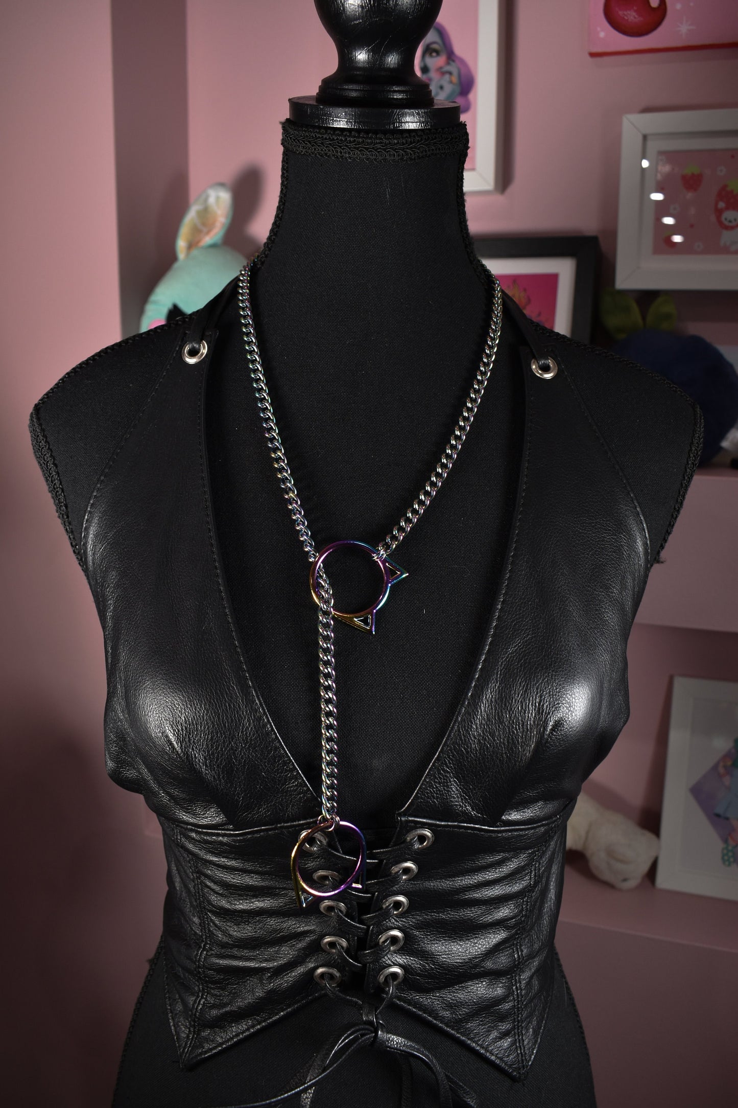 Rainbow Kitty Ring Slip Chain