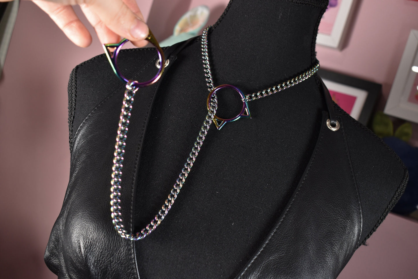 Rainbow Kitty Ring Slip Chain