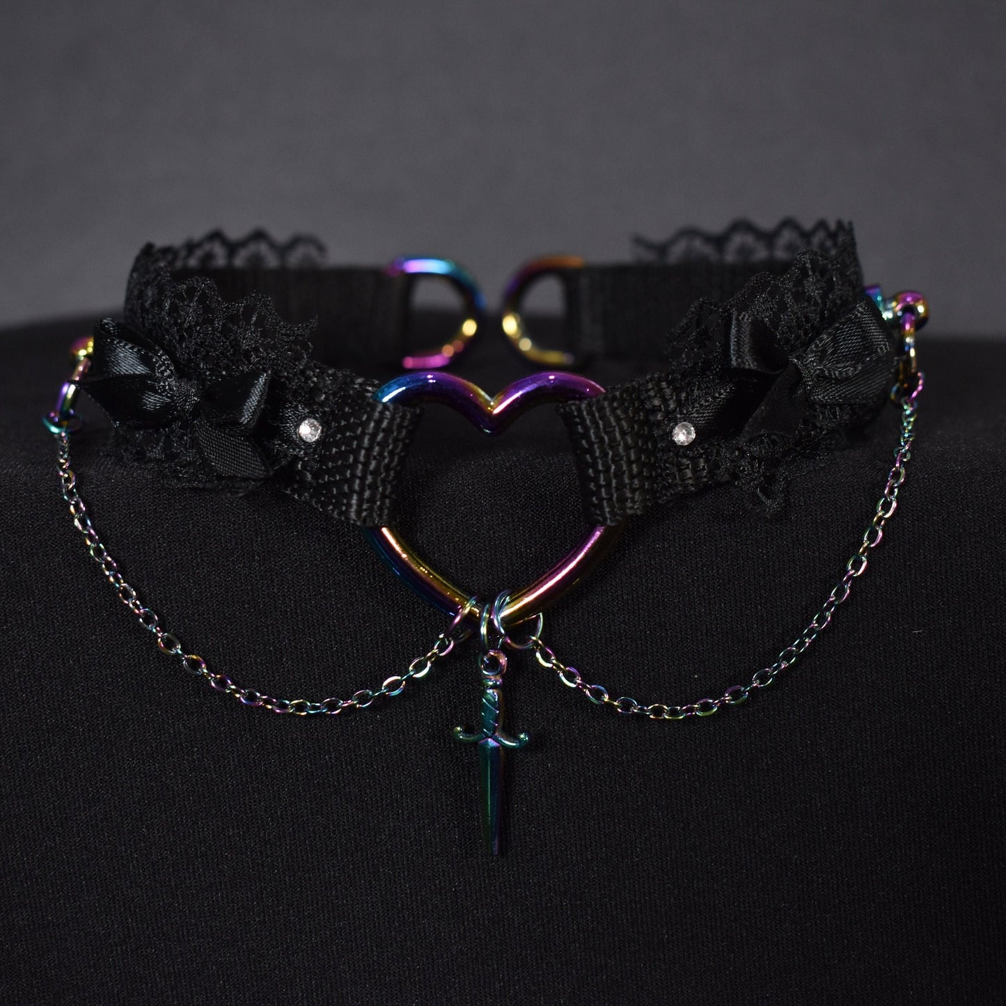 Rainbow Heart Extra Choker
