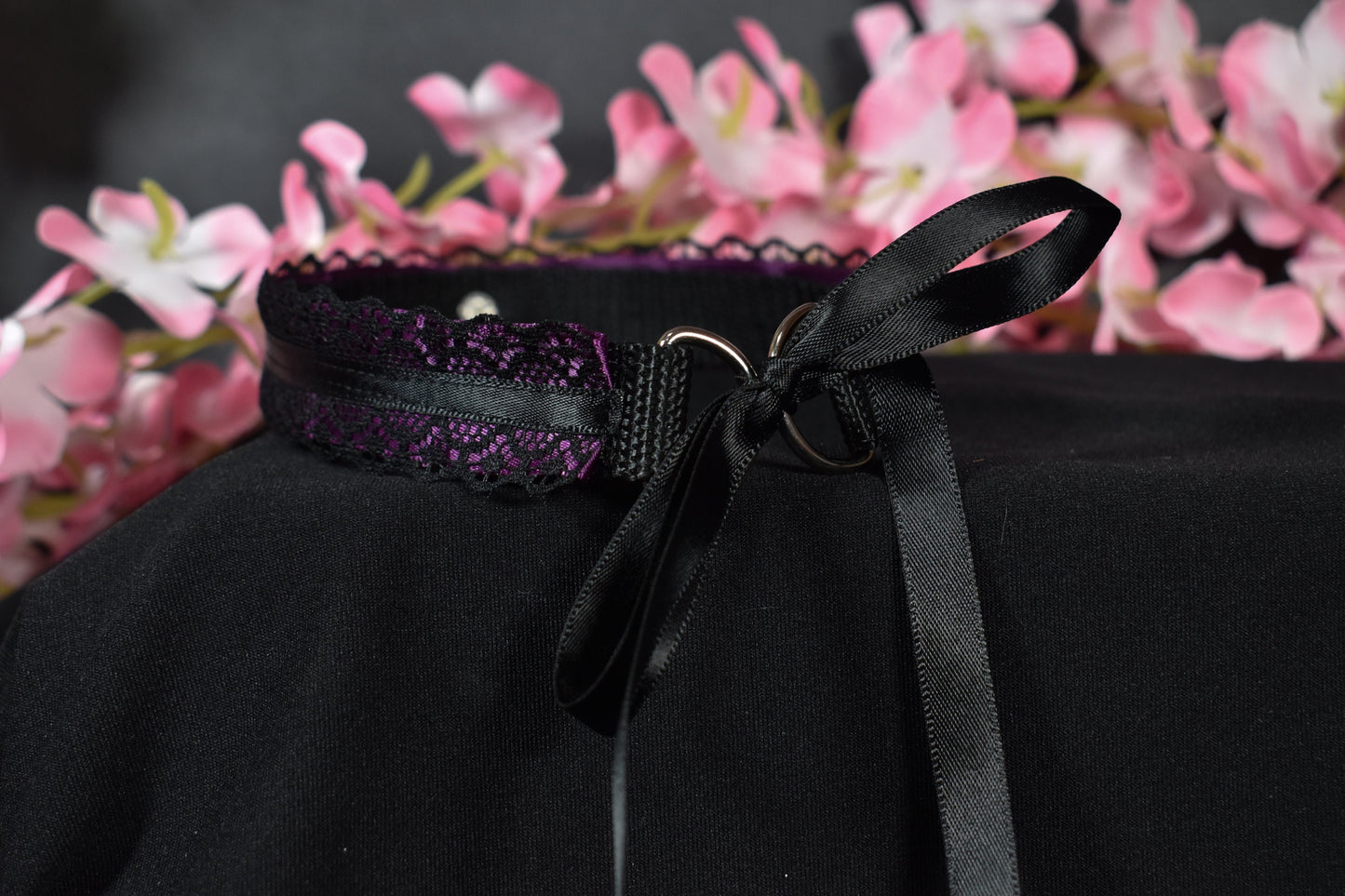 Aubergine Purple Crystal Heart Choker