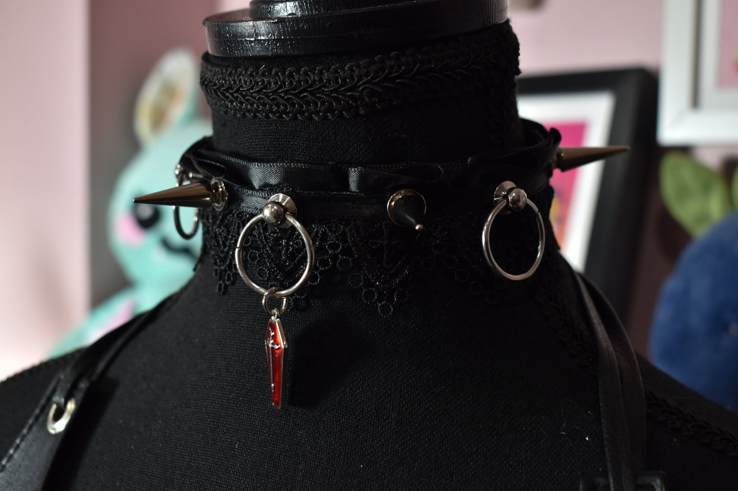 Spiked Vampire Lace Choker