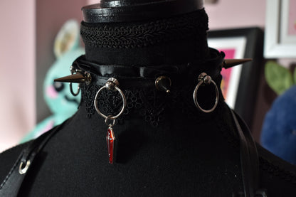 Spiked Vampire Lace Choker