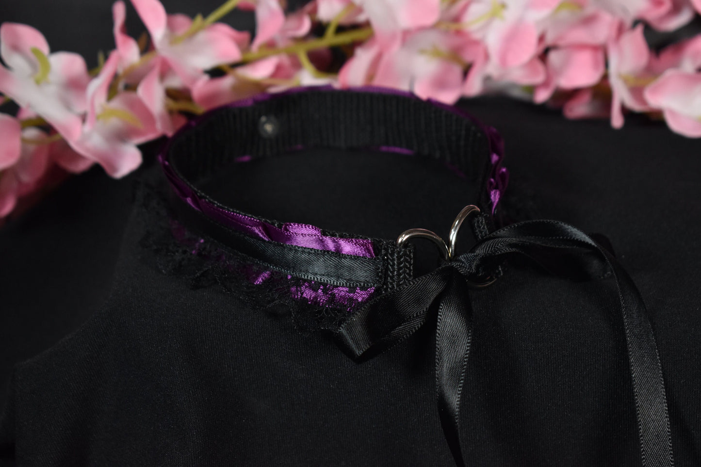 Aubergine Purple Cross Heart Choker