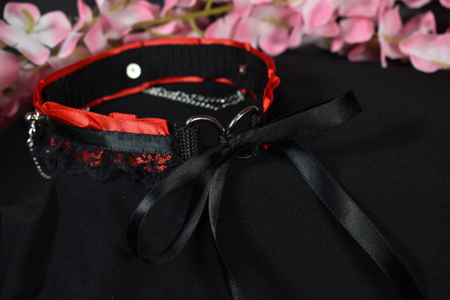 Red Chain And Crystal Choker