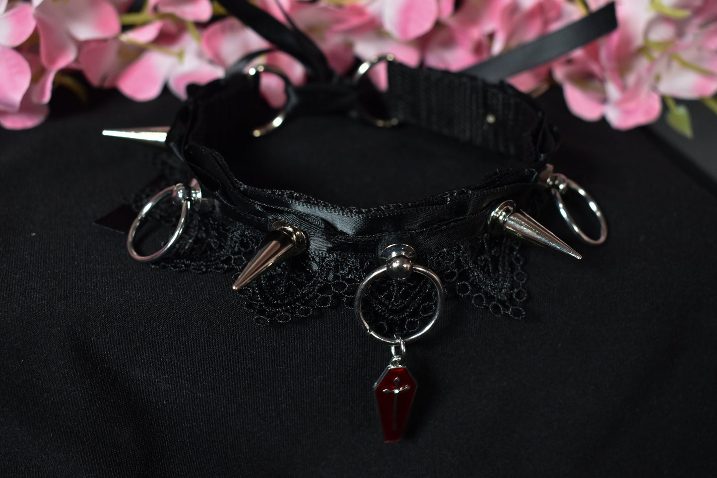 Spiked Vampire Lace Choker