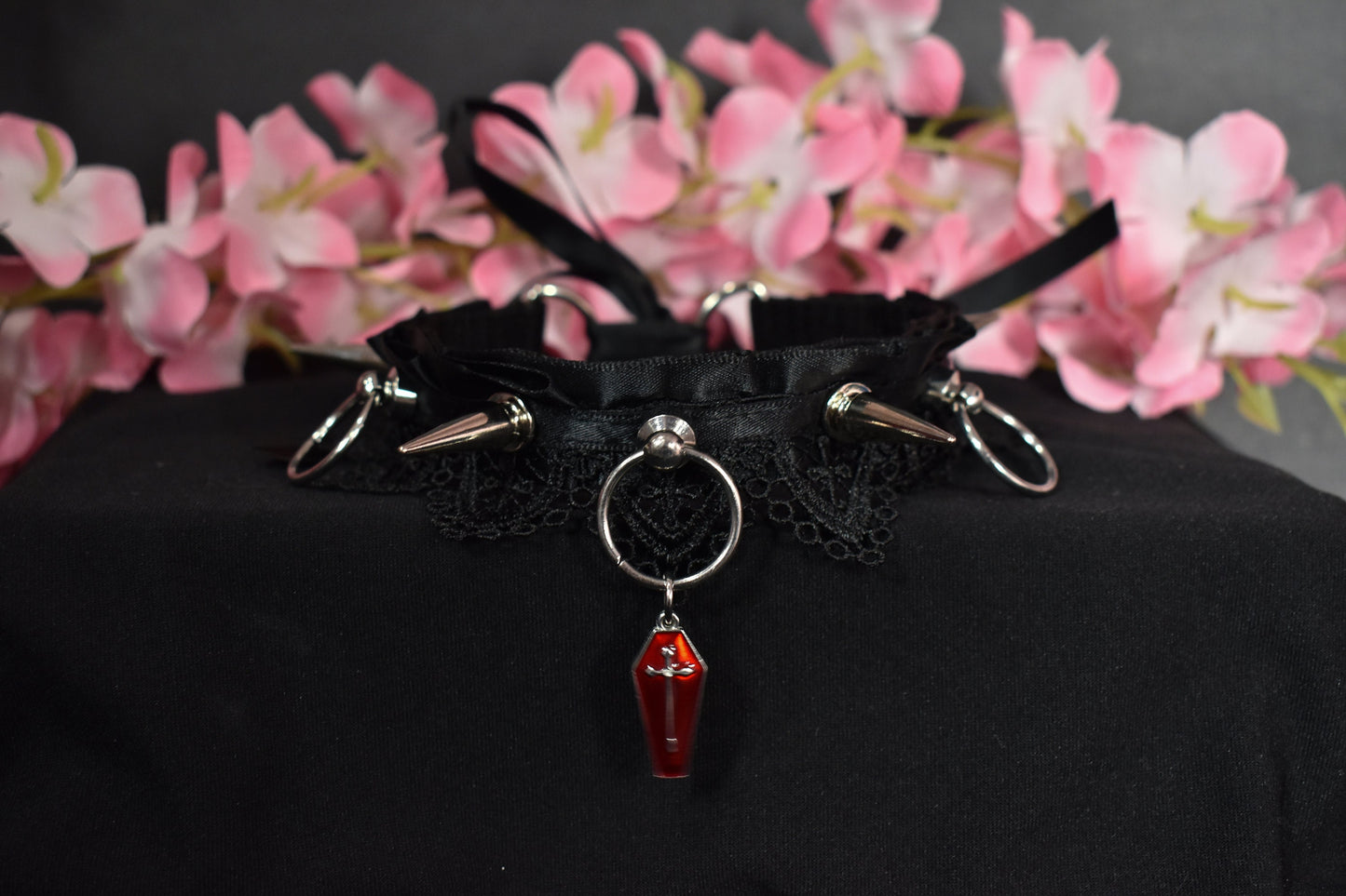 Spiked Vampire Lace Choker