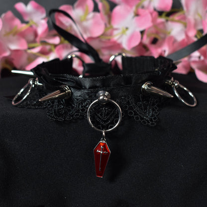 Spiked Vampire Lace Choker