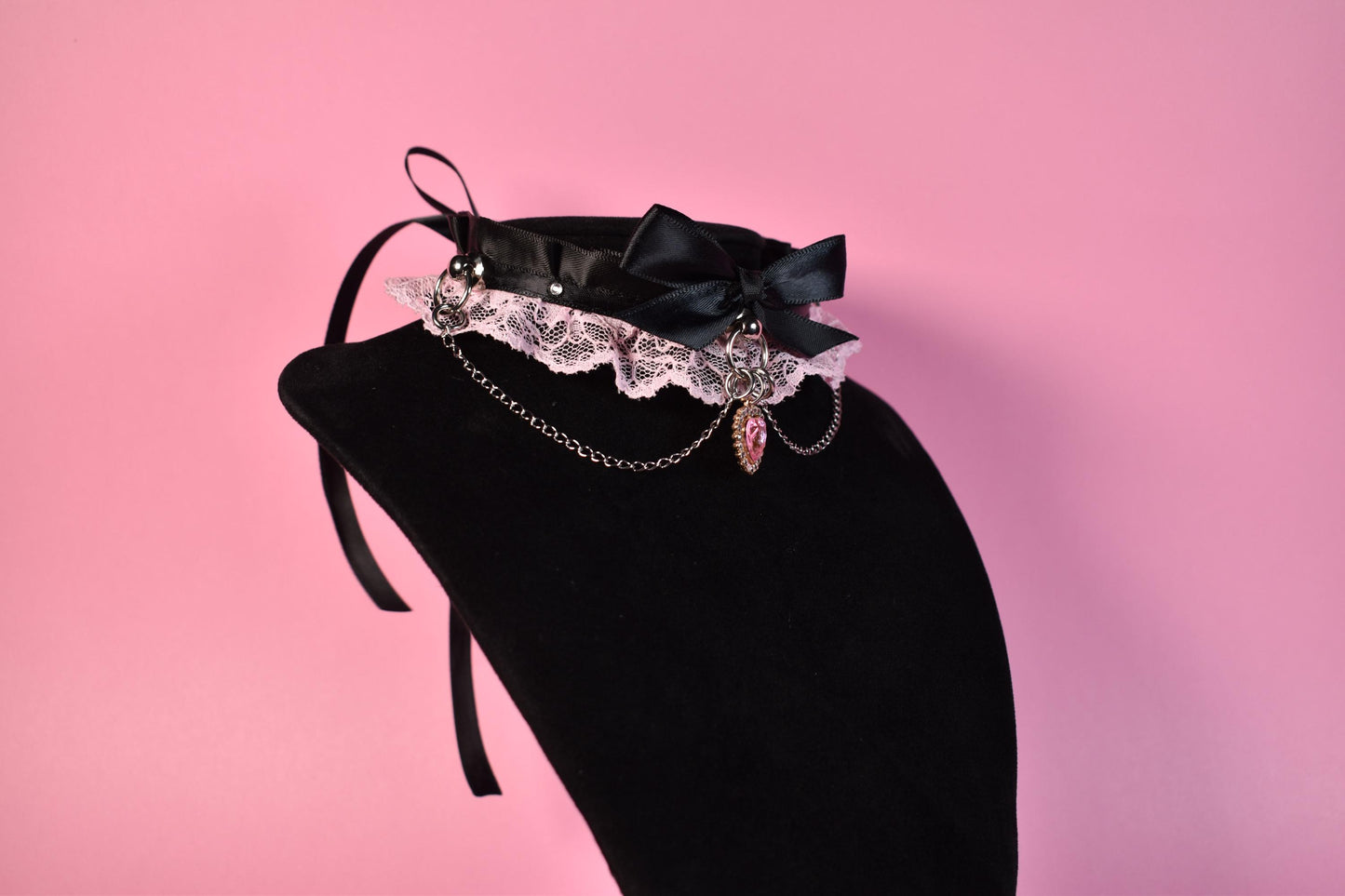 Made to your size /  Coquette pink heart choker