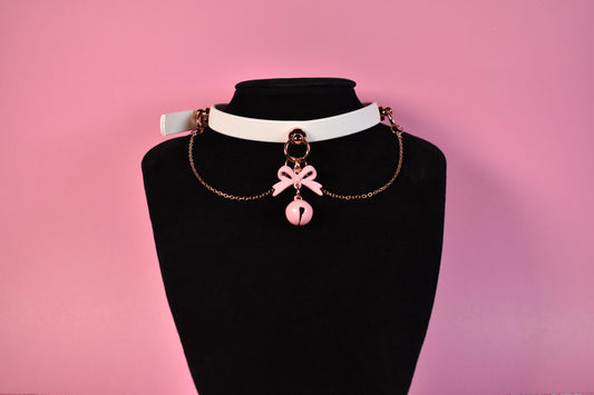 Made to your size /White and rosegold coquette choker