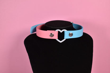 Made to your size / Trans pride  heart choker
