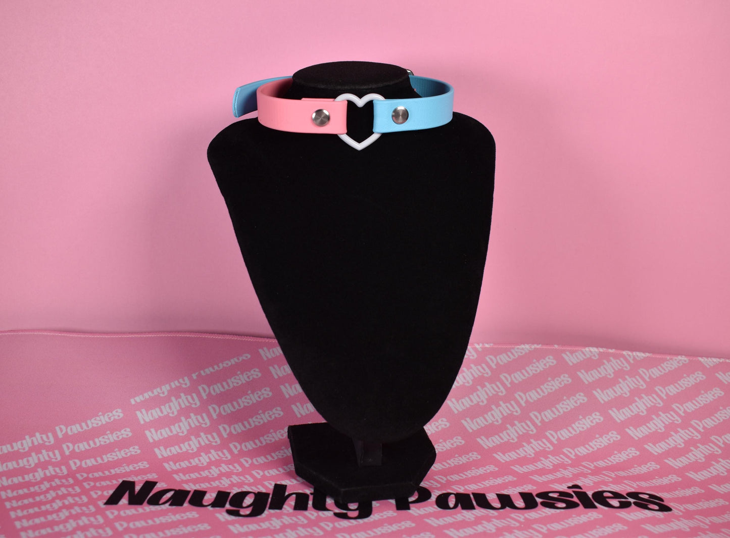 Made to your size / Trans pride  heart choker