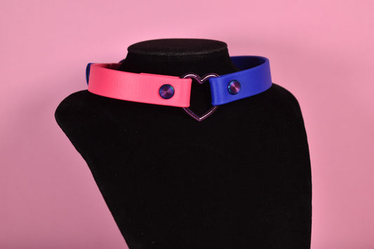 Made to your size / Bisexual pride  heart choker