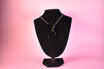 Gunmetal + Black Heart Ring Slip Chain