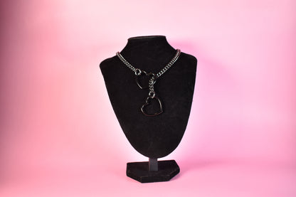 Gunmetal + Black Heart Ring Slip Chain